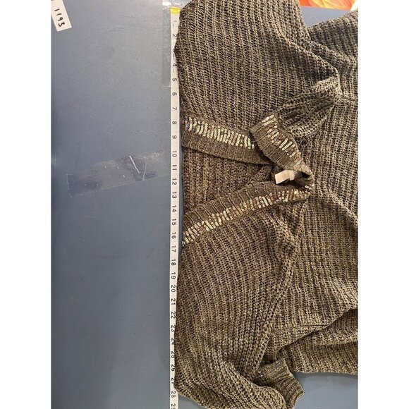 Chicos Womens Open Front Sequin Trim Cardigan Sz Chicos 2 US 12 Large - Picture 6 of 8